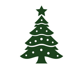  Christmas tree, modern flat design