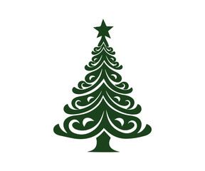  Christmas tree, modern flat design