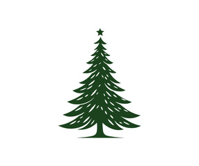  Christmas tree, modern flat design