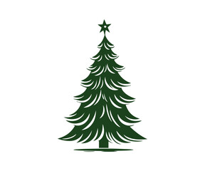  Christmas tree, modern flat design