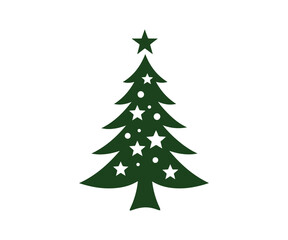  Christmas tree, modern flat design