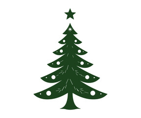  Christmas tree, modern flat design