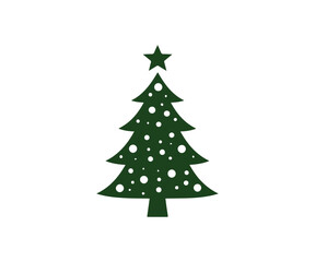  Christmas tree, modern flat design
