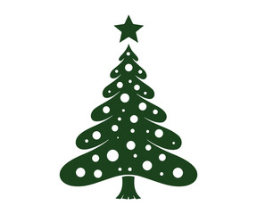  Christmas tree, modern flat design