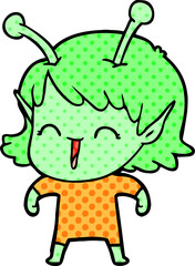 cartoon alien girl laughing