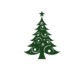  Christmas tree, modern flat design