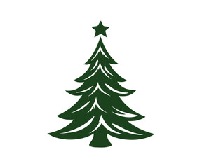  Christmas tree, modern flat design