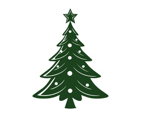  Christmas tree, modern flat design