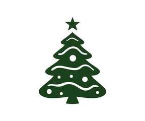 Christmas tree, modern flat design