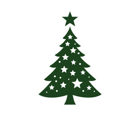  Christmas tree, modern flat design