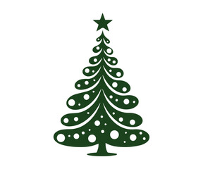  Christmas tree, modern flat design