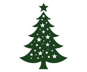  Christmas tree, modern flat design