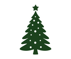  Christmas tree, modern flat design