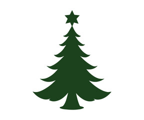  Christmas tree, modern flat design