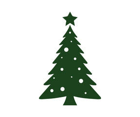  Christmas tree, modern flat design