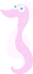 flat color illustration of seahorse