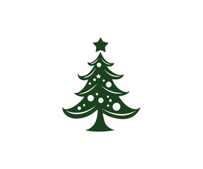  Christmas tree, modern flat design