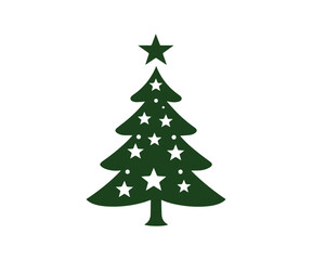 Christmas tree, modern flat design