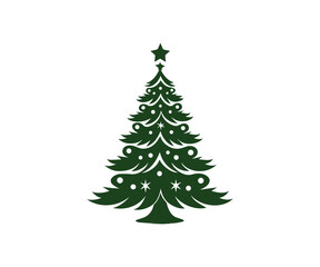  Christmas tree, modern flat design