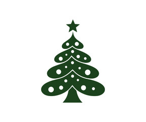  Christmas tree, modern flat design