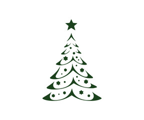  Christmas tree, modern flat design