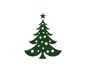  Christmas tree, modern flat design