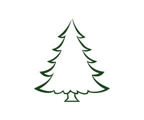  Christmas tree, modern flat design