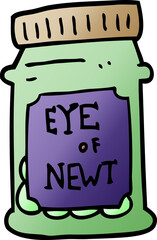 cartoon doodle eye of newt bottle