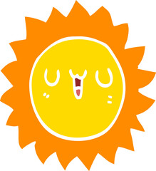 flat color style cartoon sun