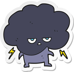 sticker of a cartoon raincloud