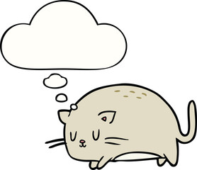 cute cartoon cat with thought bubble