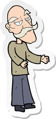 sticker of a cartoon old man with mustache
