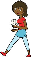 cartoon soccer girl