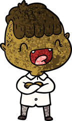 cartoon happy boy laughing