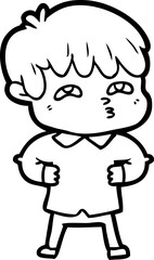 cartoon curious man