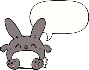 cartoon rabbit with speech bubble