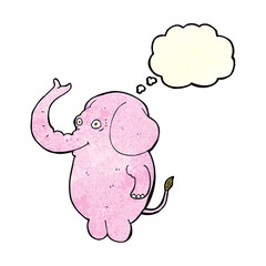 cartoon funny elephant with thought bubble