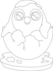 Baby Penguin Egg Animal Vector Graphic Art Illustration