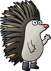 Obraz premium cartoon doodle spiky hedgehog