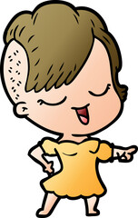 happy cartoon girl