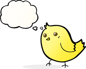 cartoon bird with thought bubble