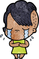 cartoon crying girl