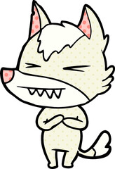 angry wolf cartoon