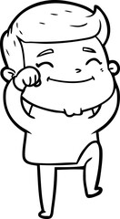 happy cartoon man