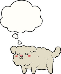 cartoon dog with thought bubble