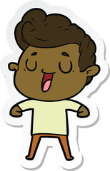 sticker of a happy cartoon man