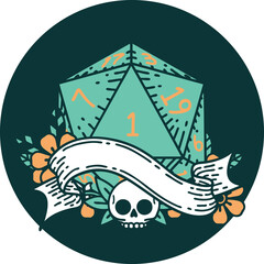 icon of natural one d20 dice roll