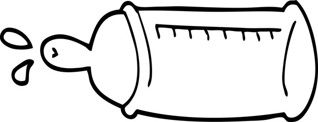 line drawing cartoon baby bottle