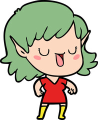 Obraz premium cartoon elf girl