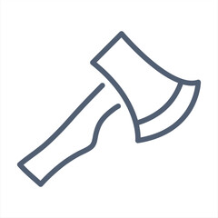 ax line icon, ax cut tool outline icon.simple linear vector image drawing abstract logo icon ax construction tool isolated black on white background